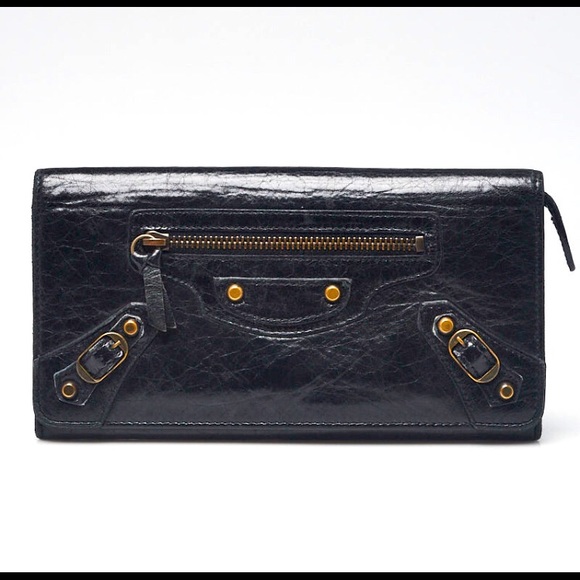 Balenciaga Black Lambskin Leather Classic Wallet - Picture 1 of 8